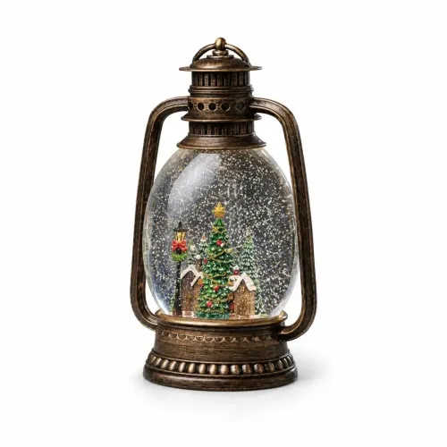 Новорічний ліхтар-нічник XMAS WDL-24028D, 27,9 см • сезонний декор зі сніговою колбою, ялинкою всередині та LED-світлом, живлення USB або AA Новорічний ліхтар-нічник XMAS WDL-24028D, 27,9 см • сезонний декор зі сніговою колбою, ялинкою всередині та LED-світлом, живлення USB або AA