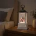 Різдвяний LED-ліхтар XMAS WDL-24004A із Сантою та сніговиком • Сезонний настільний нічник з ялинкою й ефектом снігової завірюхи, декор для дому, офісу та вітрини